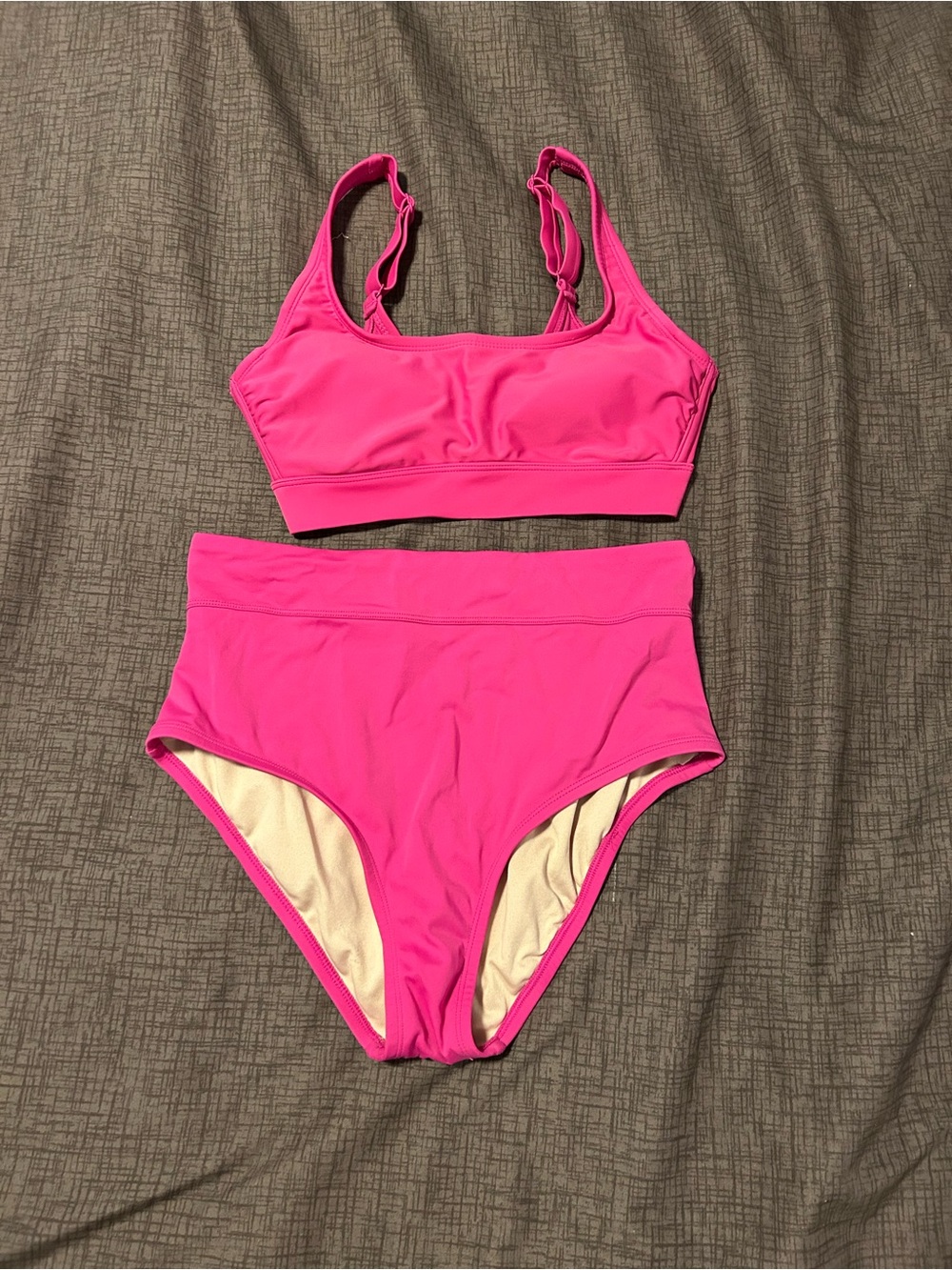 Kona Sol Hot Pink High-Waist Bikini Set